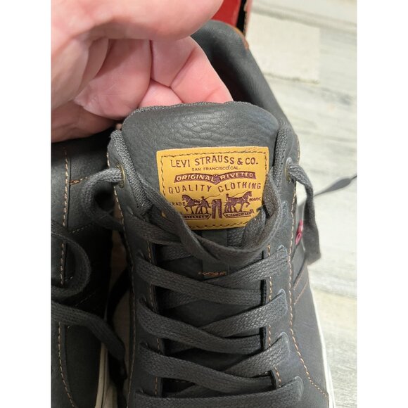 Levi’s comfort insole Turner-Tumbled Wax Charcoal Tan lace up sneakers size 10M - Picture 11 of 11
